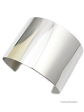 Stainless Steel Polished Open Cuff Bangle Bracelet Punk Style
